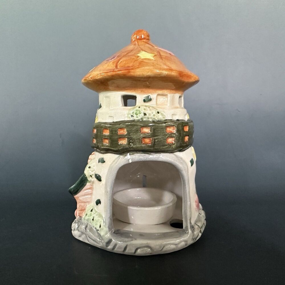 Ceramic Tealight House Candle Holder Fairy Cottage Village Decor GPI 5”